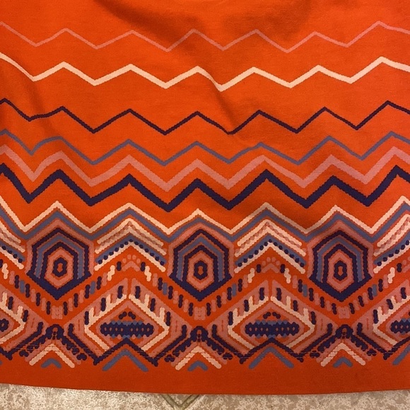Patagonia deep orange and blue chevron tribal print cami tank with built in bra - Picture 3 of 8